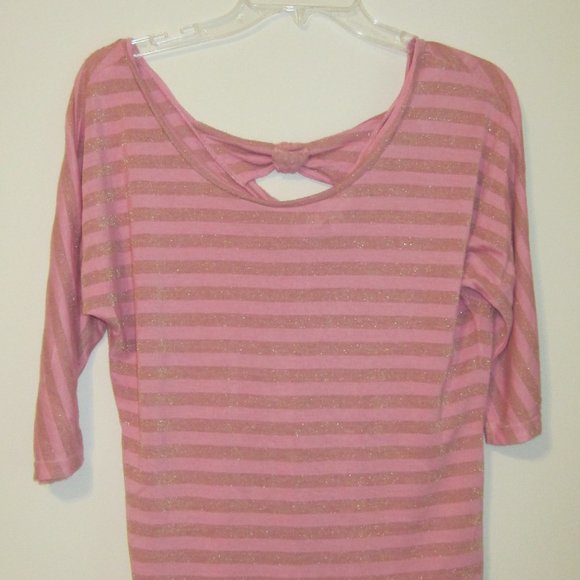 Candies Metallic stripped bow tie back top - Picture 1 of 3